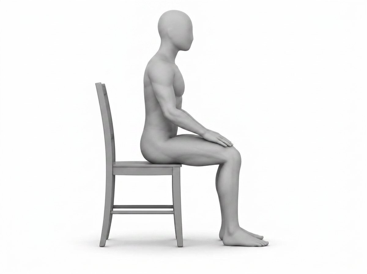 Ausgangsposition der Übung Gesäßdehnung im Sitzen