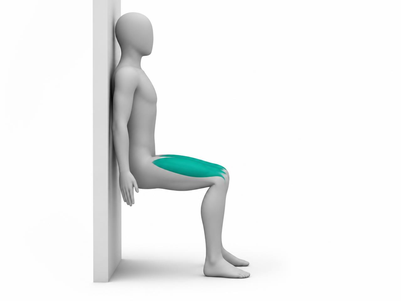 Illustration der Übung Statische Wandsitz-Übung für die Knie